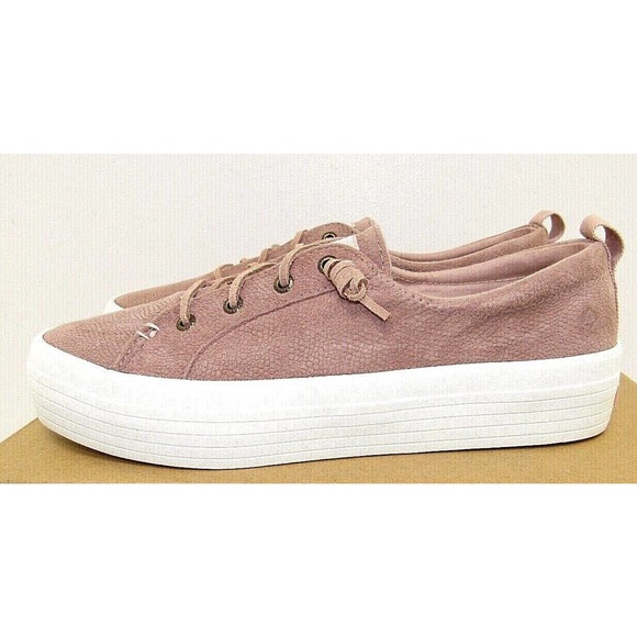 Womens Sperry Top-Sider Crest Vibe Blush Serpent Suede Platform Sneakers 9.5 NWT - Picture 3 of 5